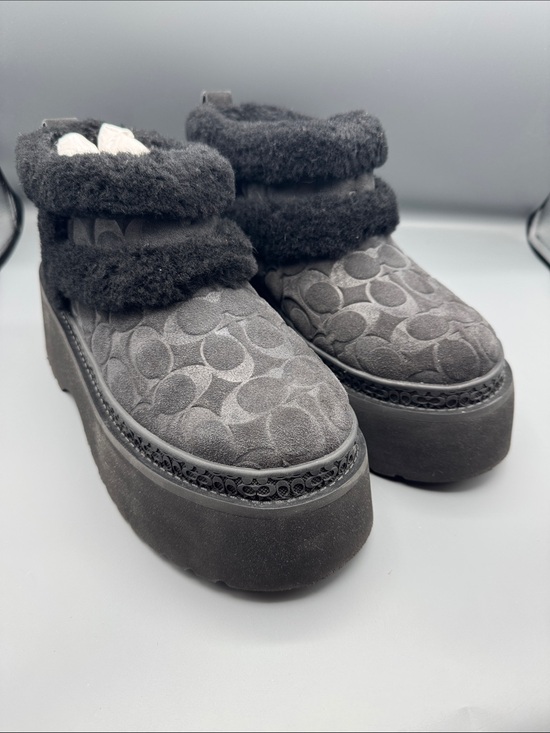 Coach Shoes - Coach Christina Signature Shearling Bootie Cocoa/Black
